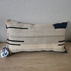 Striped Beige and Black Throw Pillow Scott Living By Drew & Jonathan